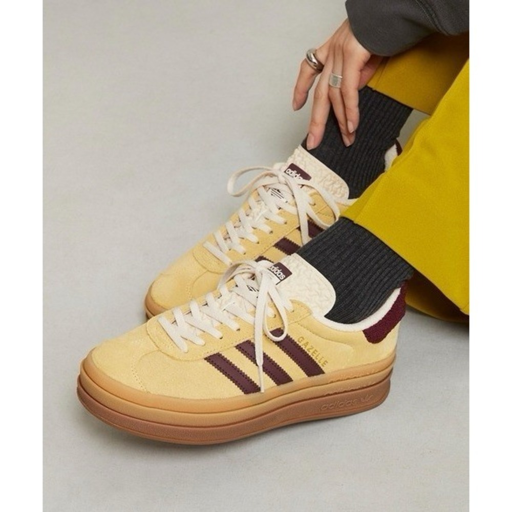 adidas Gazelle Bold Women's Size 9 Almost Yellow Maroon Sneakers Shoes IF5937 - Picture 7 of 8